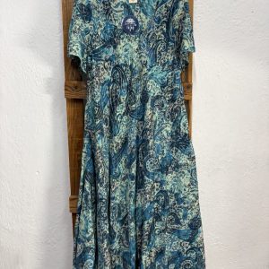 Vestido Seda Cachemir Azul