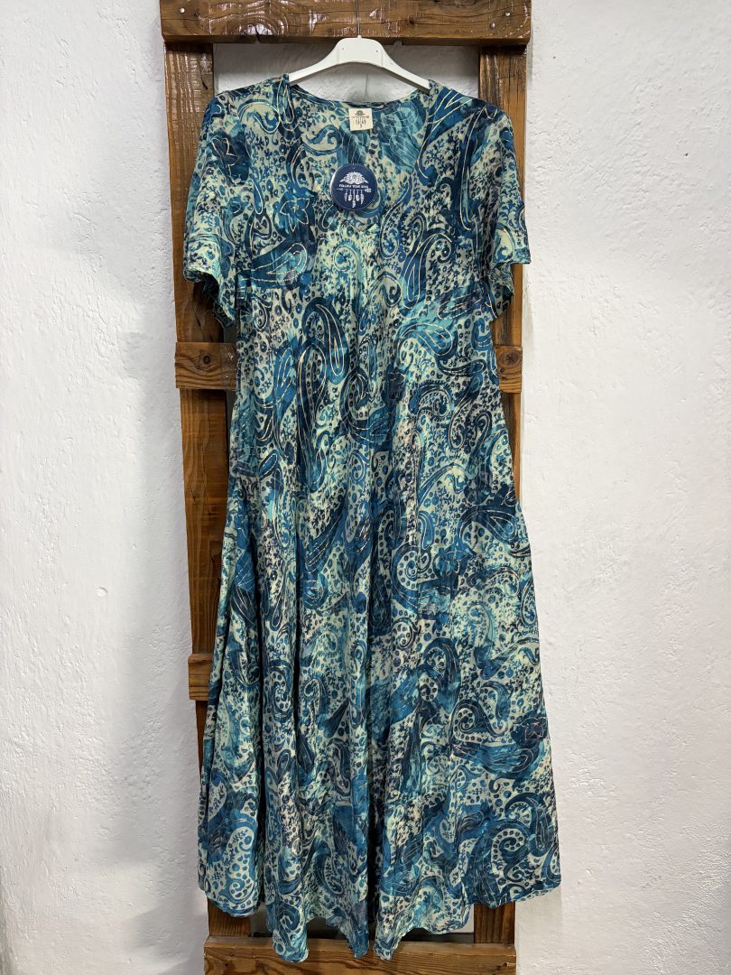 Vestido Seda Cachemir Azul