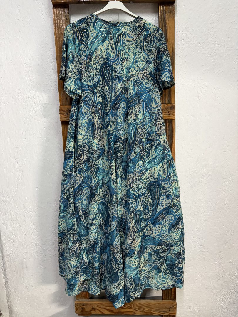 Vestido Seda Cachemir Azul - Imagen 3
