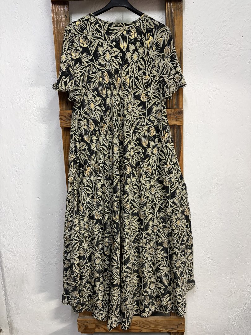 Vestido Seda Floral Negro - Imagen 3