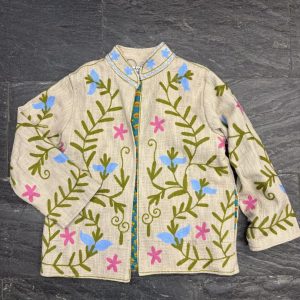Kimono Suzani Beige con Bordados Florales