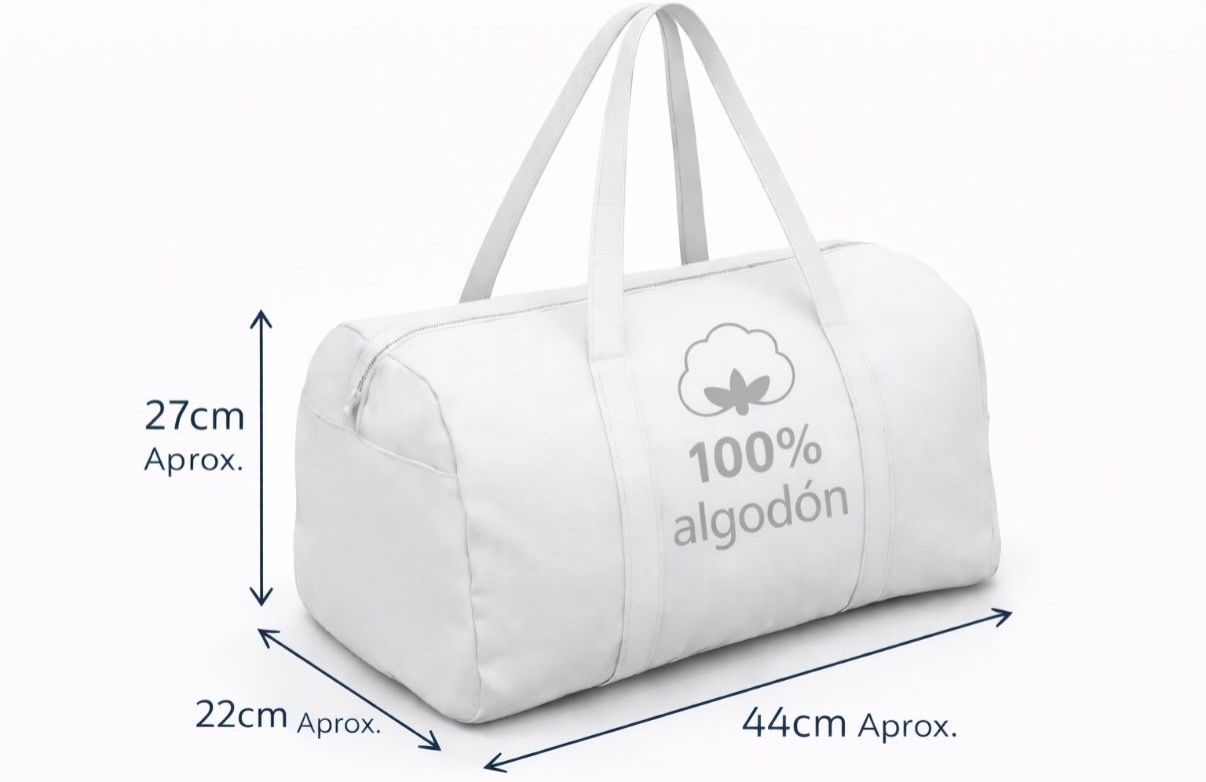 Bolsón Acolchado de Viaje 100% Algodón – Floral Azul Petróleo - Imagen 3
