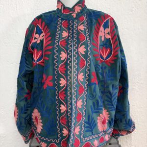 Kimono Terciopelo Floral Verde