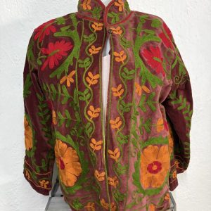 Kimono Terciopelo Floral Burdeos