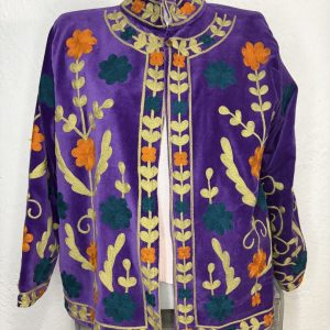 Kimono Terciopelo Floral Morado