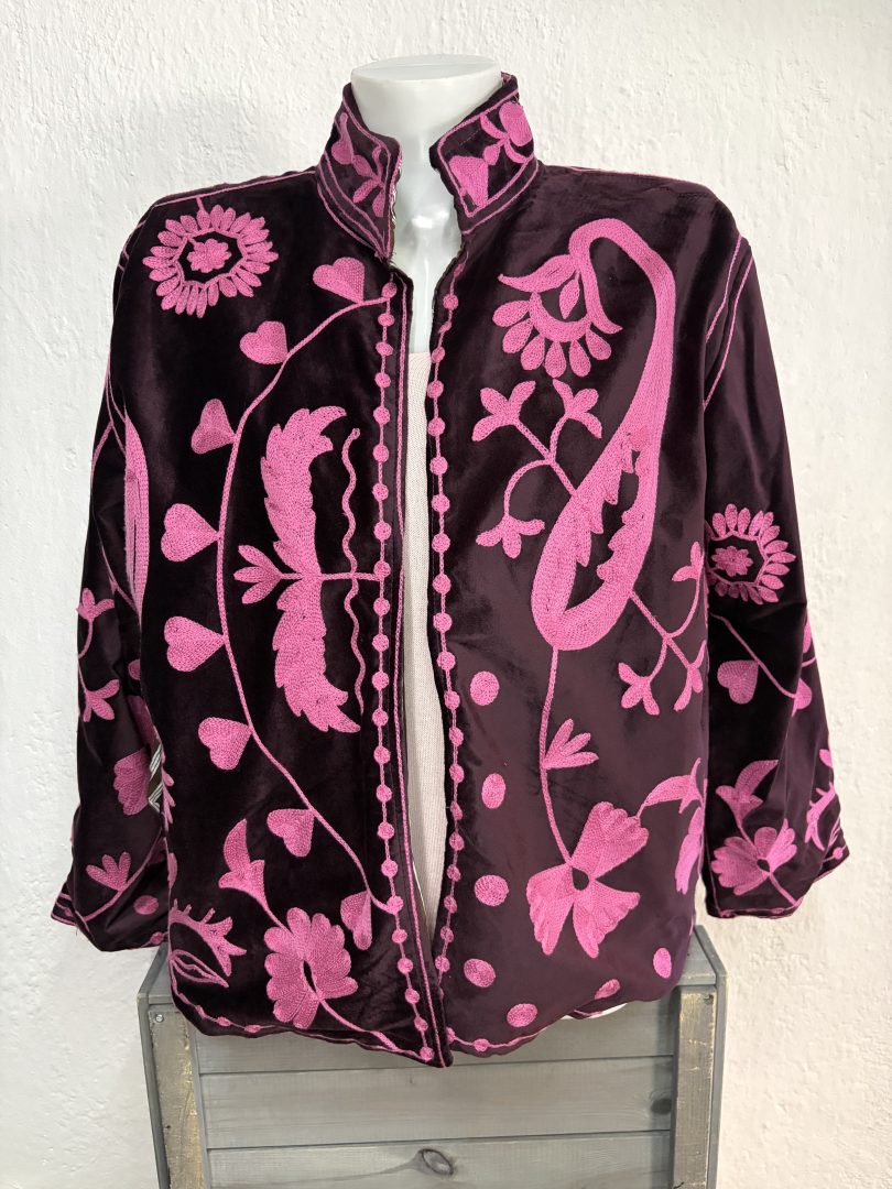 Kimono Terciopelo Berenjena Rosa