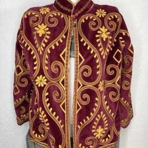 Kimono Terciopelo Burdeos Ornamental