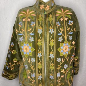 Kimono Terciopelo Jardín Verde
