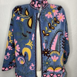 Kimono Terciopelo Pájaro Azul