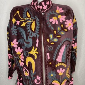 Kimono Terciopelo Pájaro Malva