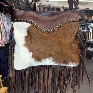 Bolso de Cuero Hecho a Mano con Piel de Potro y Flecos