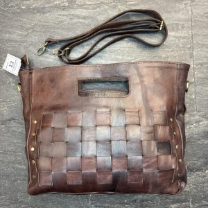 Bolso de Cuero Trenzado – Marrón
