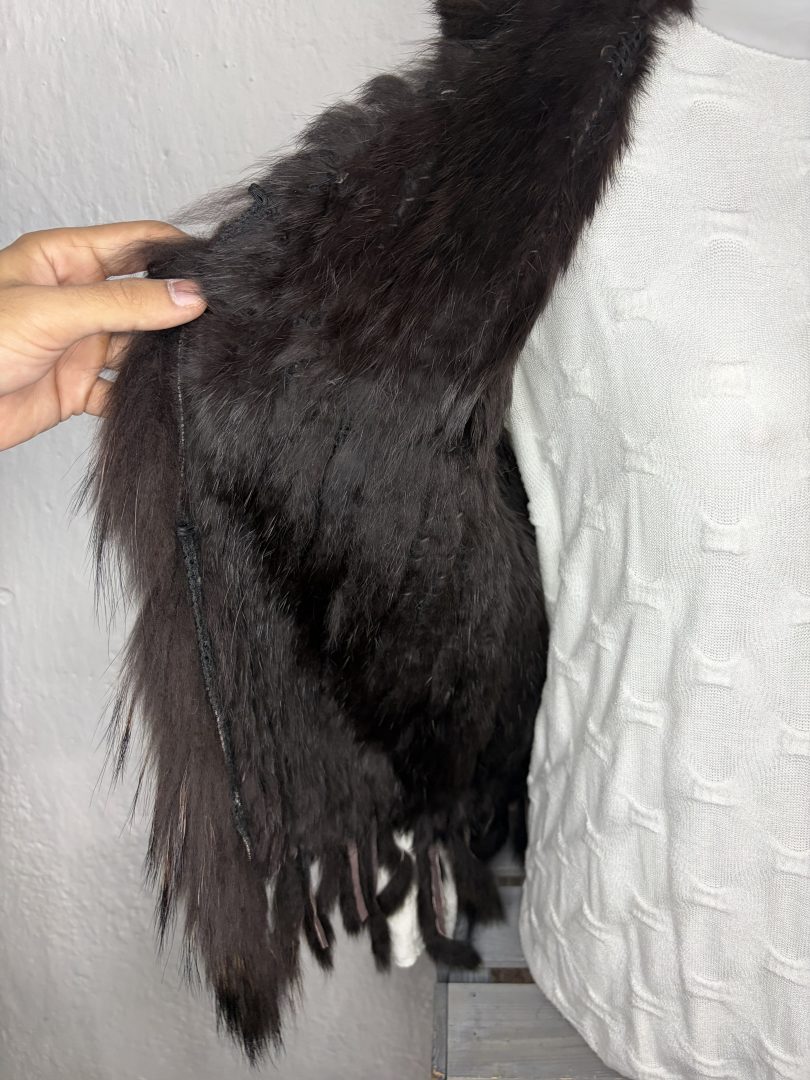 Chaleco Pelo Natural de Conejo y Zorro – Marrón - Imagen 4